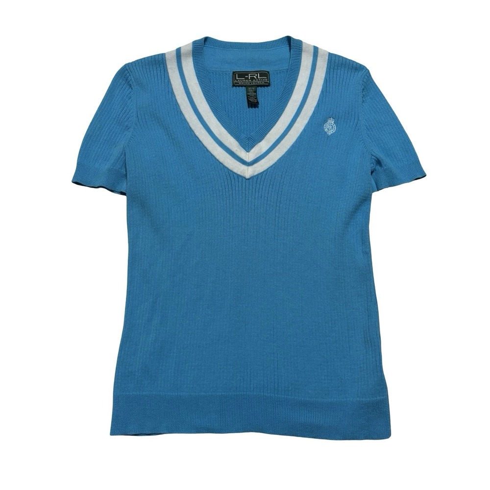 Lauren Ralph Lauren Women's Short‎ Sleeve Knit Shirt Size M 15 x 23 *Stained*